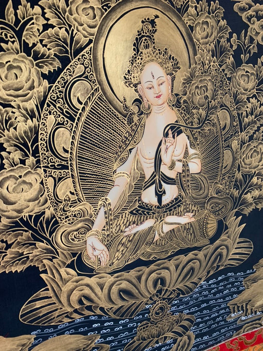 Golden White Tara Thangka